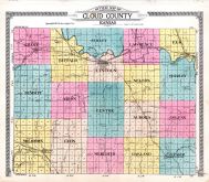 Cloud County Outline Map, Cloud County 1917